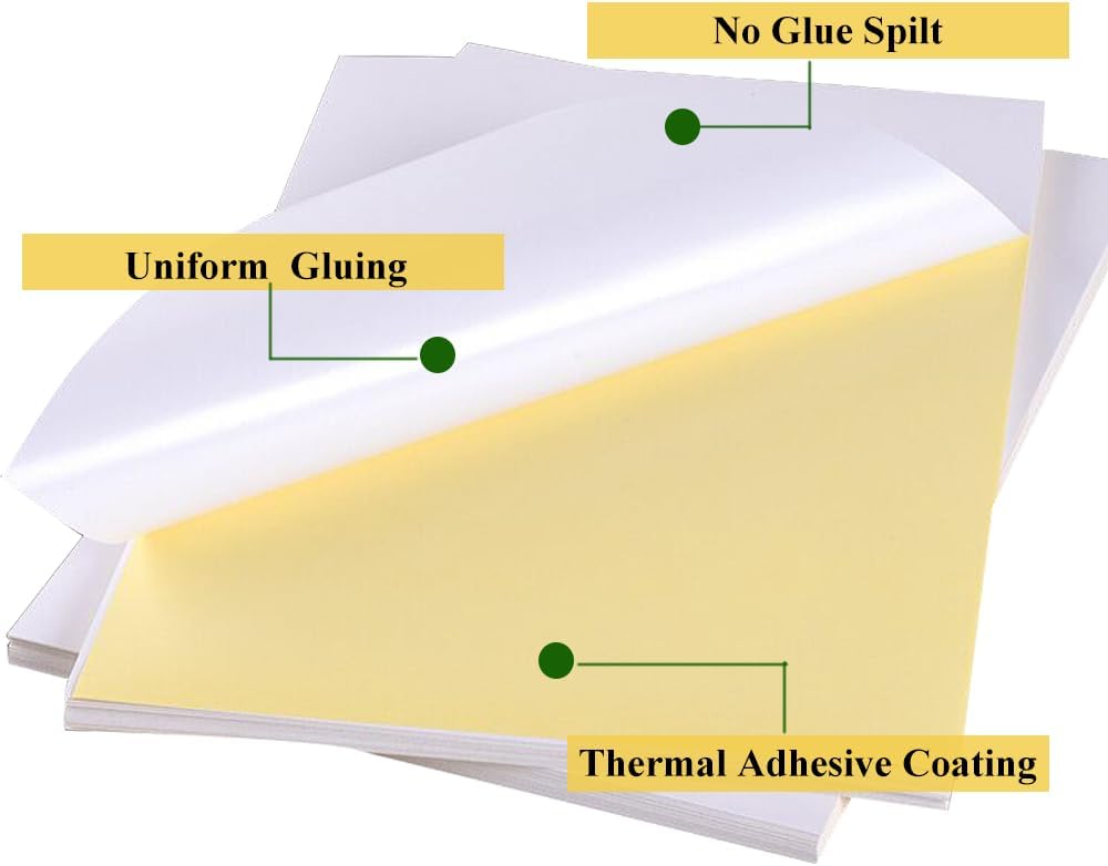  Feuille de papier autocollant mat brillant auto-adhésif imprimable Pp pour imprimante Laser à jet d'encre papier autocollant d'étiquette A4